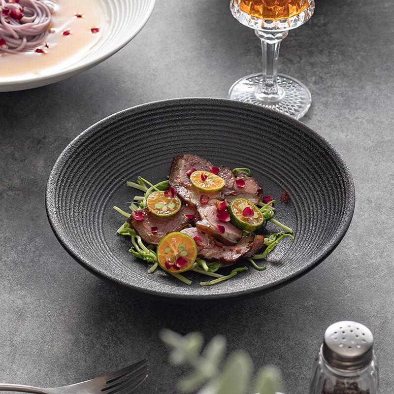 ZISIZ Ceramic Flared Rim Salad Bowl