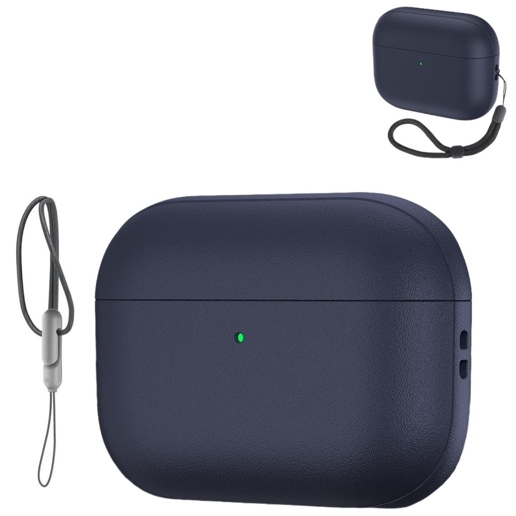 Shockproof Protective Cover for AirPods Pro 3 Compatible with AirPods Pro 3rd Generation Case Leather Texture Case with Keychain