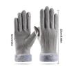 1 Pair Women'S Warm Winter Gloves Touchscreen Gloves With Fur Cuff Plush Lining Cycling Sports Driving Windproof Warm Gloves