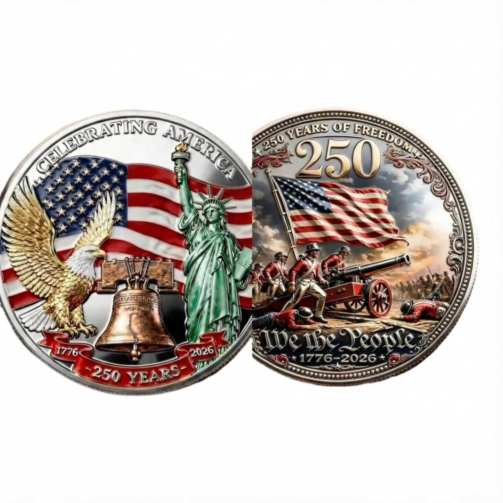 250th Anniversary 3D Relief Commemorative Medal Commemorative Coin One Size