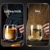 250/400ml Clear Double Wall Glass Cup Home Coffee Milk Mug With Handle Hot Cold Beverage Juice Drinkware Cup Set Of 1/2/4pcs