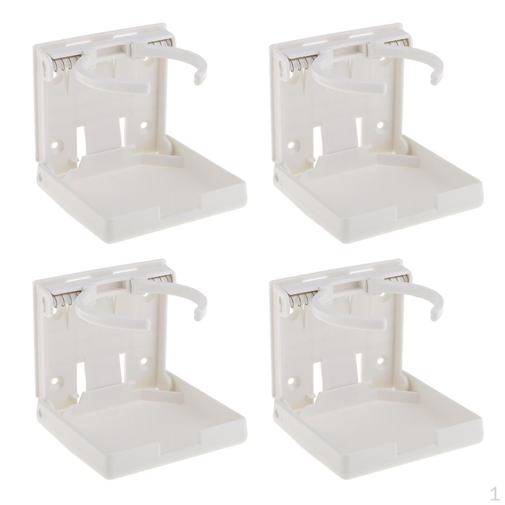 

4x Adjustable Folding Cup Drink Holder for Marine Boat Car RV White