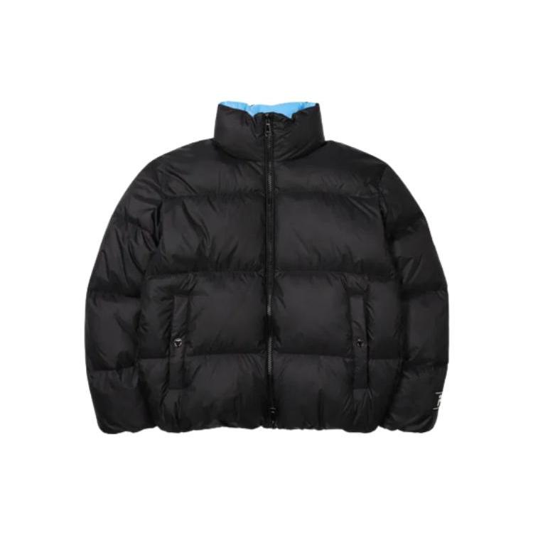 FILA Down Jackets Unisex Black Stand Collar Moderate Puffer Jacket FS2DJF4111X-BLK 090