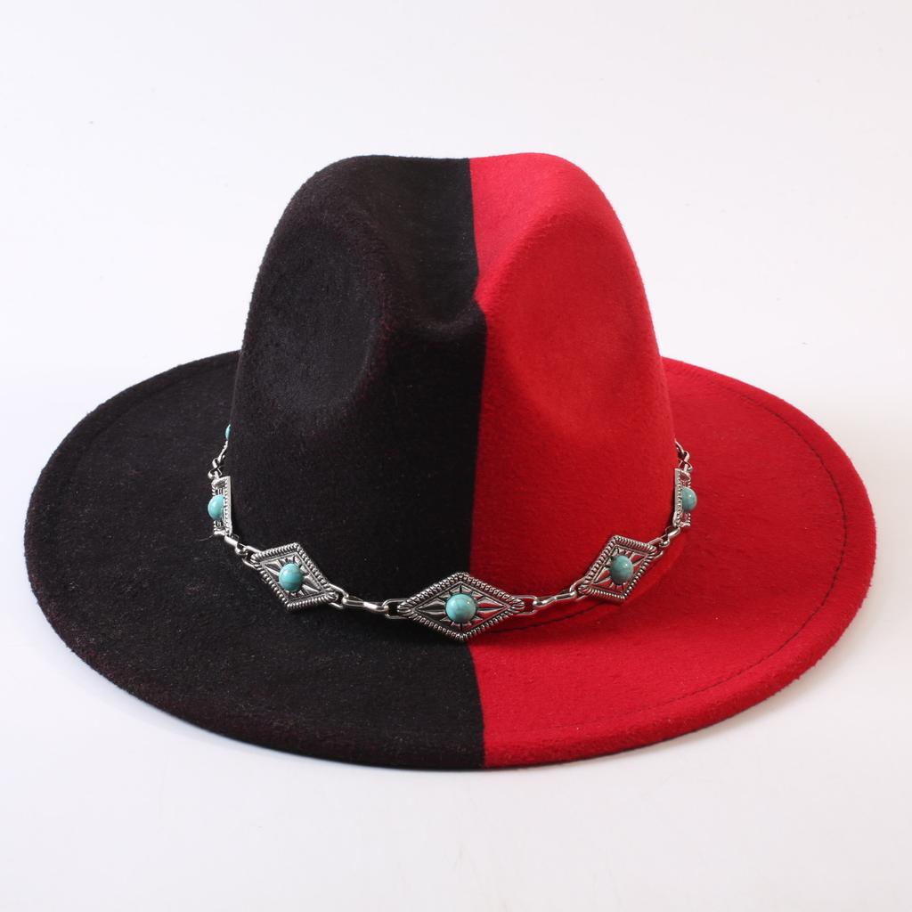 Popular European and American Classic Double-color Wide-brimmed Top Hat Men's and Women's Fashion OL Style Cowboy Hat Jazz Hat