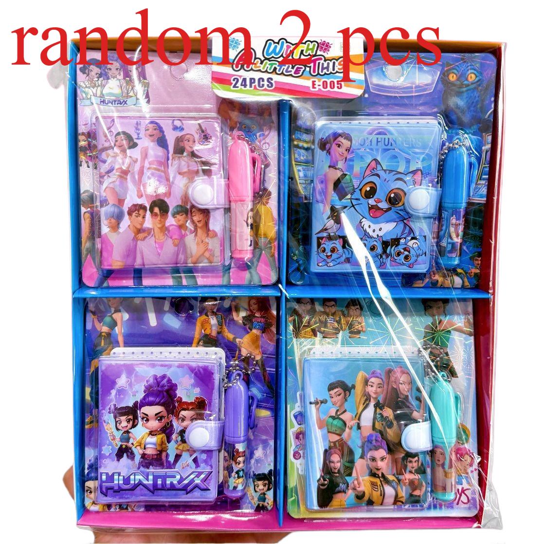 

in stock KPOP Demon Hunter Girls Notebook Cartoon Stationery Set Notebook plus Ballpoint Pen Tiny Set Student Present Stationery