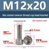 Yigu Yigu 304 Stainless Steel Reverse Thread Knurled Hex Socket Cup Head M6-M12 Screws
