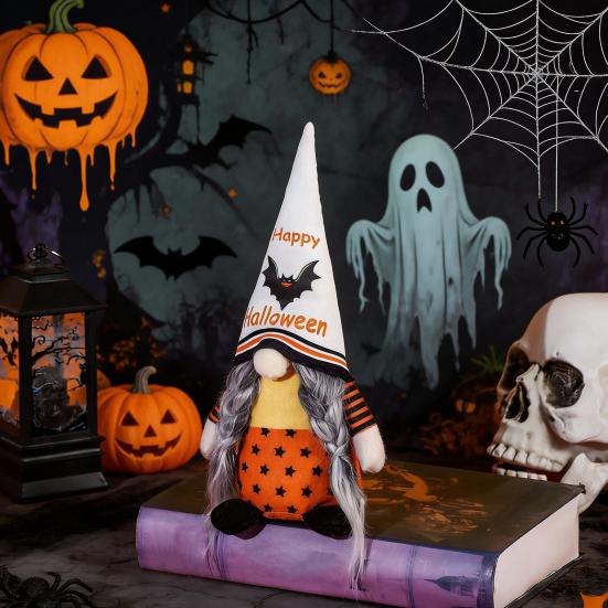 Reusable Halloween Decorations Gnome Decor, Rudolph Faceless Doll Figurine for Shelf Table, Spooky Home Decor Cute Ornament Party Home, Trick or Treat