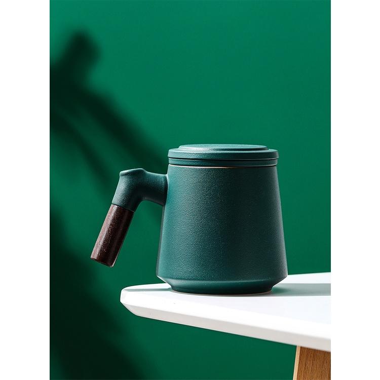 400ml Japanese Ceramic Mug with Lid Filter Water Cup Coffee Cup