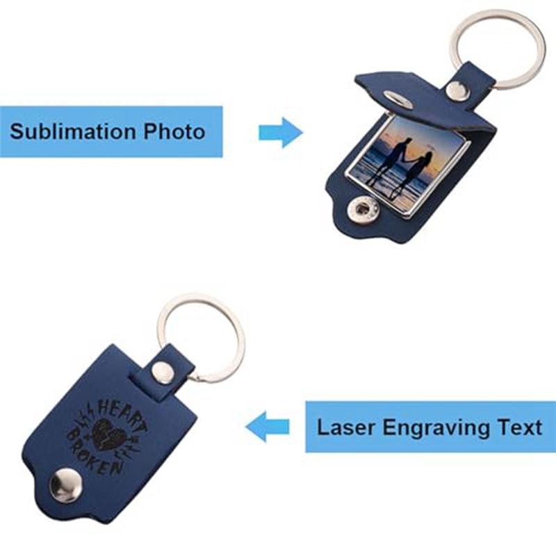 AS60-PU Leather Key Chain Heat Transfer-Press For DIY Photo& Text 10 Pcs Sublimation Keychain Blanks Bulk Key Ring