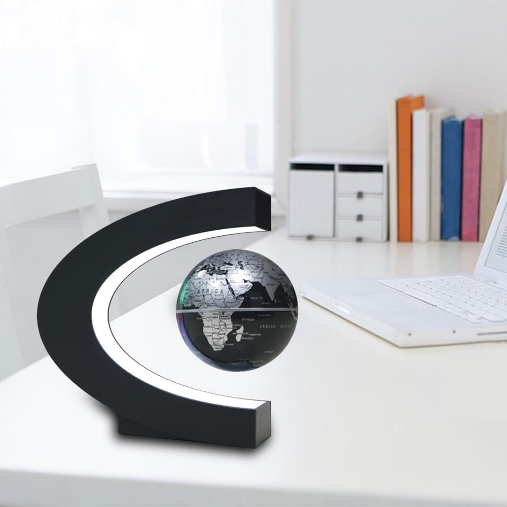 Black Joso Floating Globe with LED Lights Globe 360/° C Shape Magnetic Levitation Mysteriously Suspended in Air World Map for Learning Education Teaching Christmas Gift
