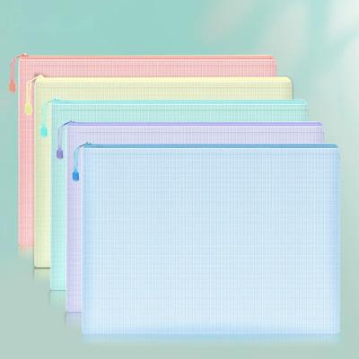 5/10 PCS Mesh Zipper Pouch Document Bag Waterproof Zip File Folder A4 Pencil Case Storage Bags School Office Supplies Stationary