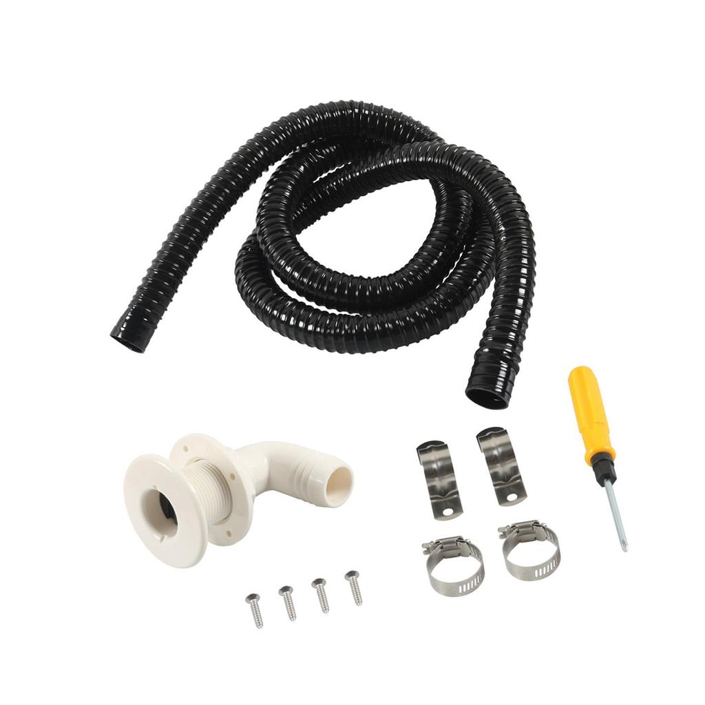 Generic 90 Degree thru Hull Scupper Bottom Outer Diameter 1-1/8 inch Practical Sturdy Part Replace for Ship Boats Yachts