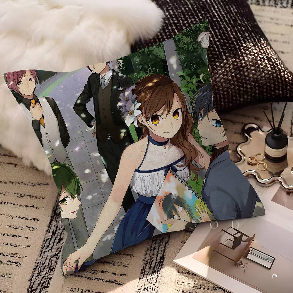 Horimiya Anime Pillow Cover For Bedroom Room And Living Room Sofa Decorative Cushion Cover