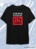 Black Crew Neck Short Sleeve T-Shirt with Russian Family Status Red Box EST SASHA