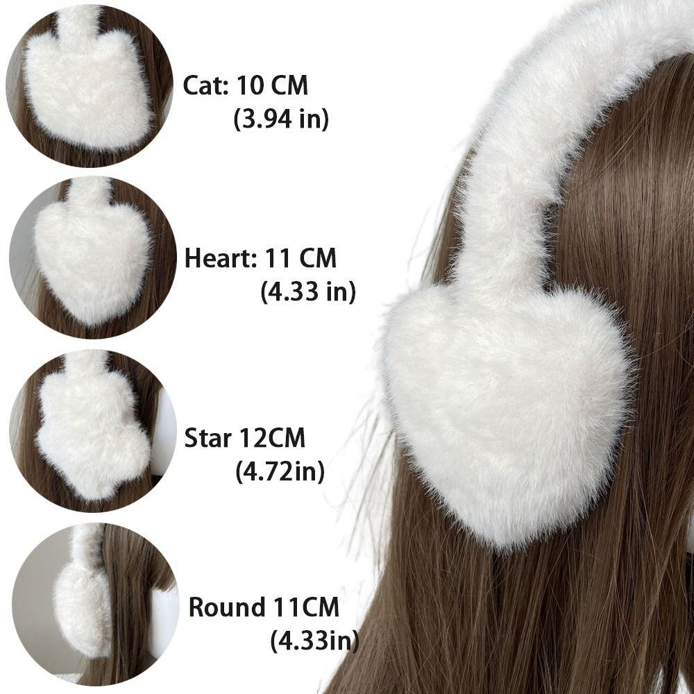 Winter Ear Protection Fluffy Ear Muffs Star/Heart/Cat Design Plush Earmuffs  Girl Gifts