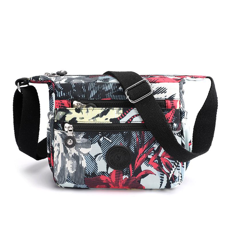 2025 New Fashion Nylon Printed Messenger Bag Large-capacity Multi-layered Flower Shoulder Bag Casual Joker Ladies Crossbody Bag
