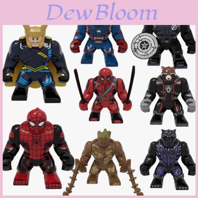 Marvel Superhrdinové Iron Man Loki Groot Stavebnice Velké Figurky Hračky DIY Sestava