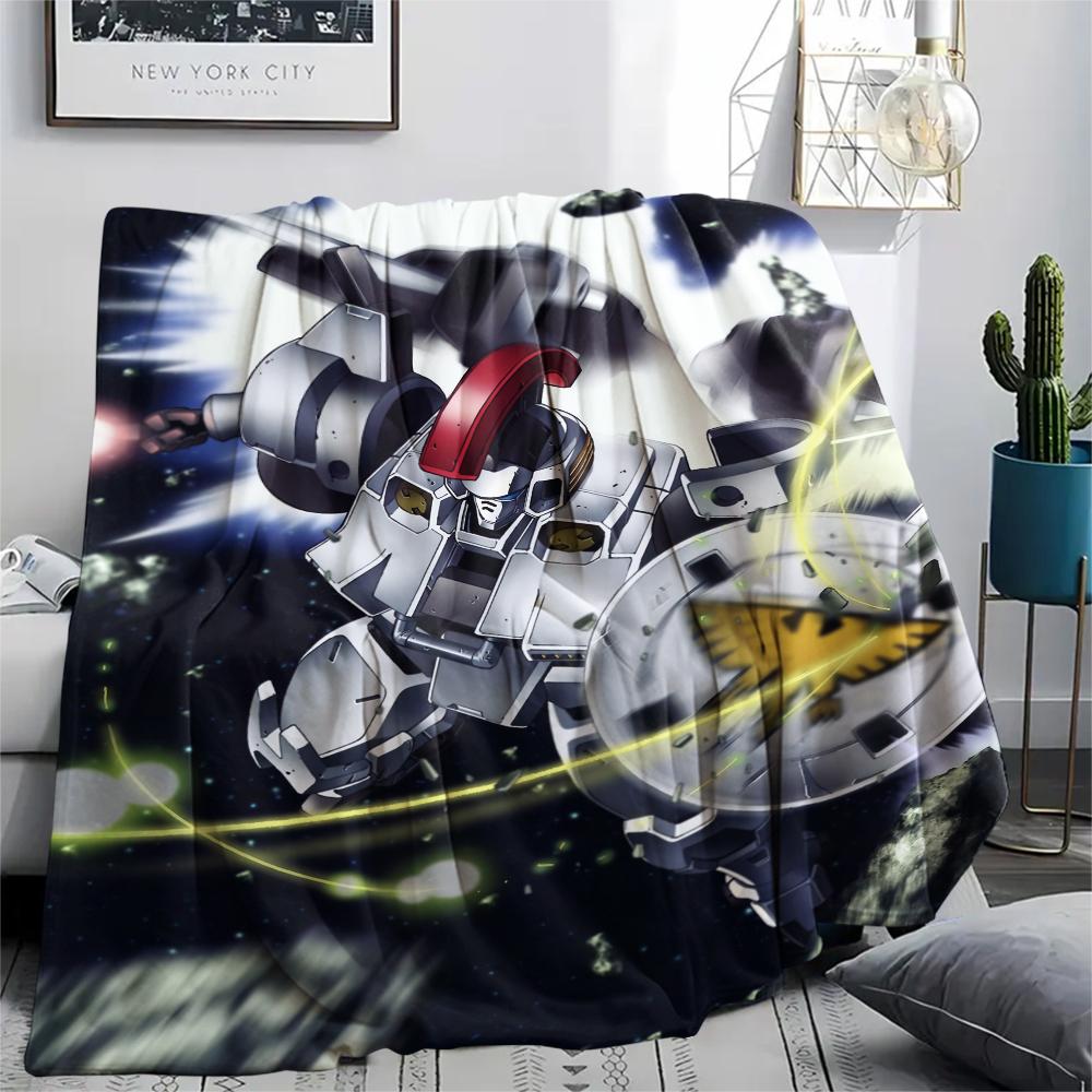 Mobile Suit Gundam Mecha Squad Blanket, Soft Throw for Bedroom, Perfect Gift for Anime Enthusiasts.chl