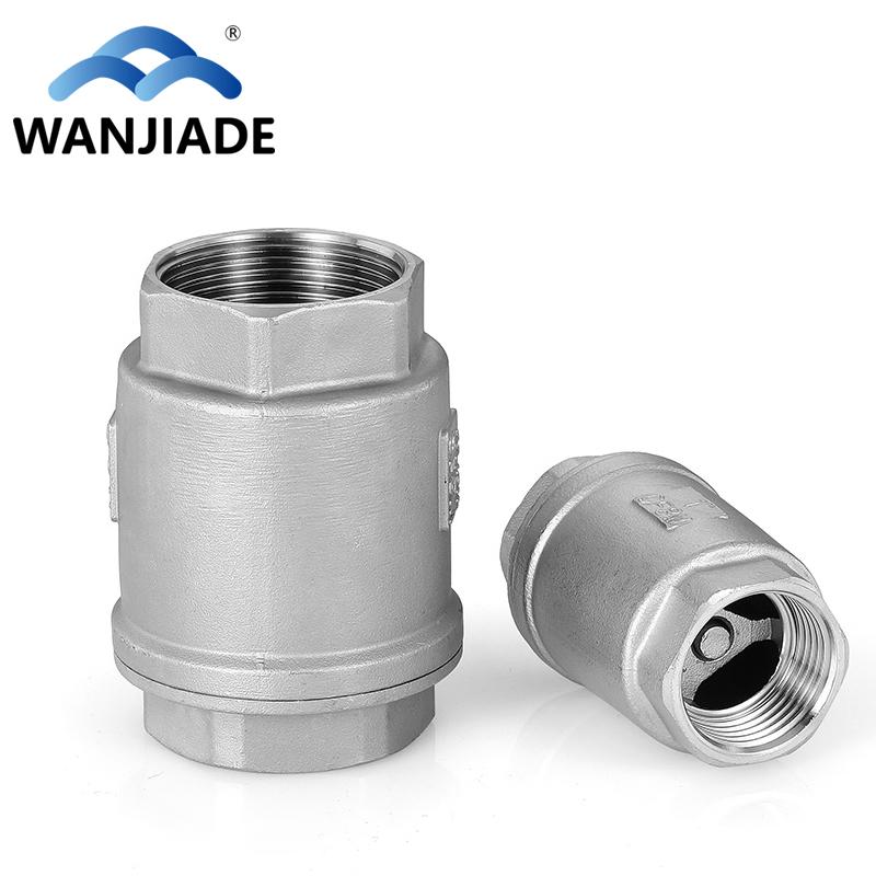 Vertical Spring Check Valve 304 Stainless Steel DN15/20 One-way No Return Horizontal Vertical Water Stop Valve for Wells, Pumps.