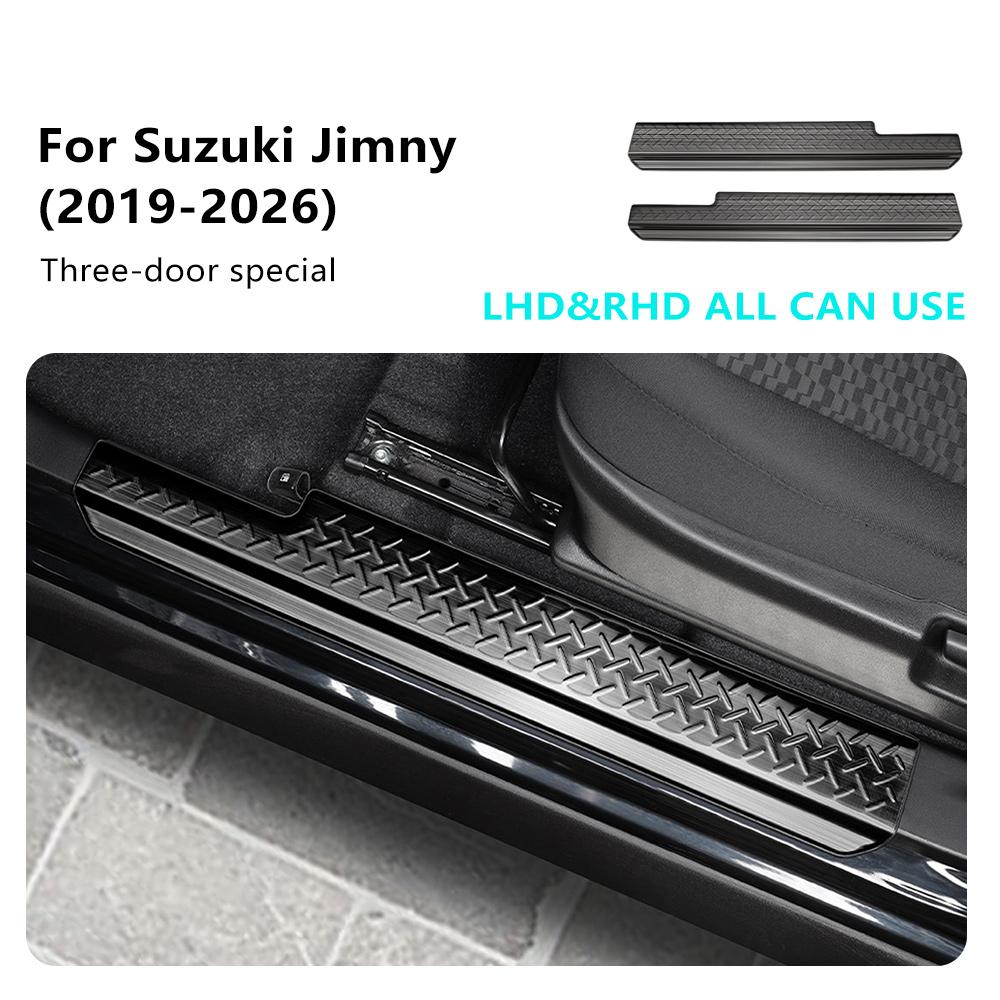 Door Sill Protector For Suzuki Jimny 2019 2020 2021 2022-2026 Stainless Steel Scuff Plate Cover Trim Exterior Car Accessories