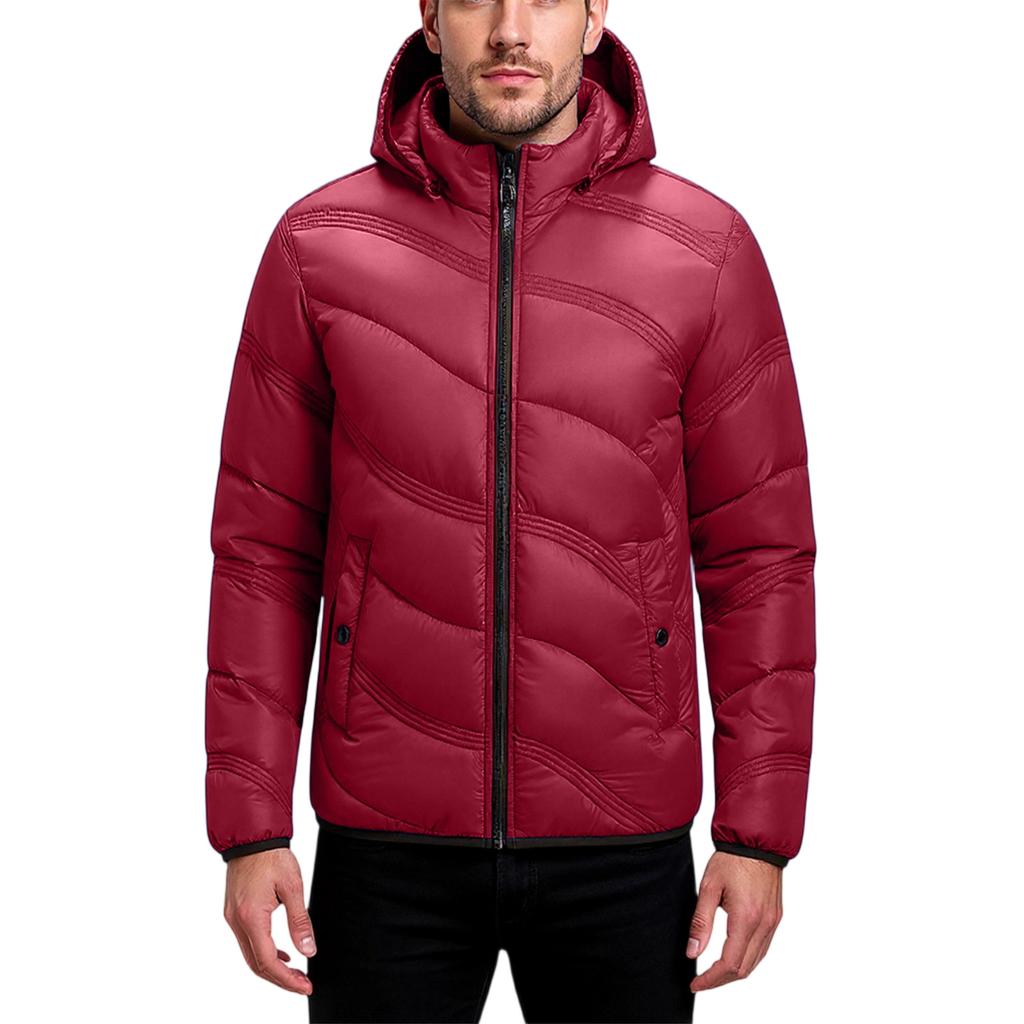 Herren Lockere Kapuzenjacke Baumwollgepolsterte Jacke Mantel
