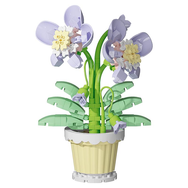 Fiori con mattoncini pianta in vaso assemblaggio giocattolo decorazione pianta in vaso a micro particelle giocattolo per bambini regalo