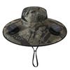 Cappello a Ventilatore Solare, Cappello da Sole a Tesa Larga UPF 50+ con 2 Ventole, Ricaricabile Solare e USB, 3 Velocità per Pesca/Campeggio/Escursionismo/Giardinaggio