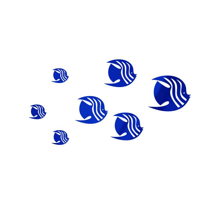 Bubble Fish Ocean Adhesive Wallpaper Sticker Acrylic Mirror 3D Wall Art for Kids Room&Kindergarten Self-Adhesive Removable Decor