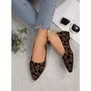 Printed Flat Slip-on Shoes Women's 2025 Autumn New Pointed Toe Plus Size New Chinese Professional Shoes