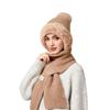 Winter Hat Long Scarf Integrated Wool Hat Women's Outdoor Ear and Neck Protection Double-Layer Velvet Warm Knitted Hat