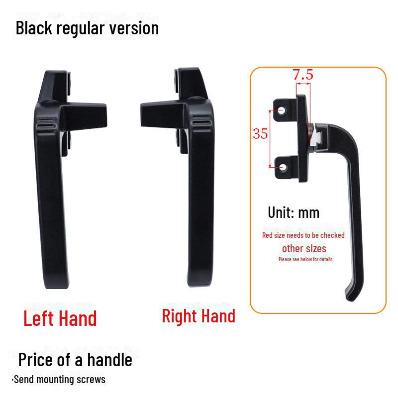 38-Type Aluminum Alloy Window Handle with 7-Shaped Lock Buckle for Doors, Casements, and Curtains