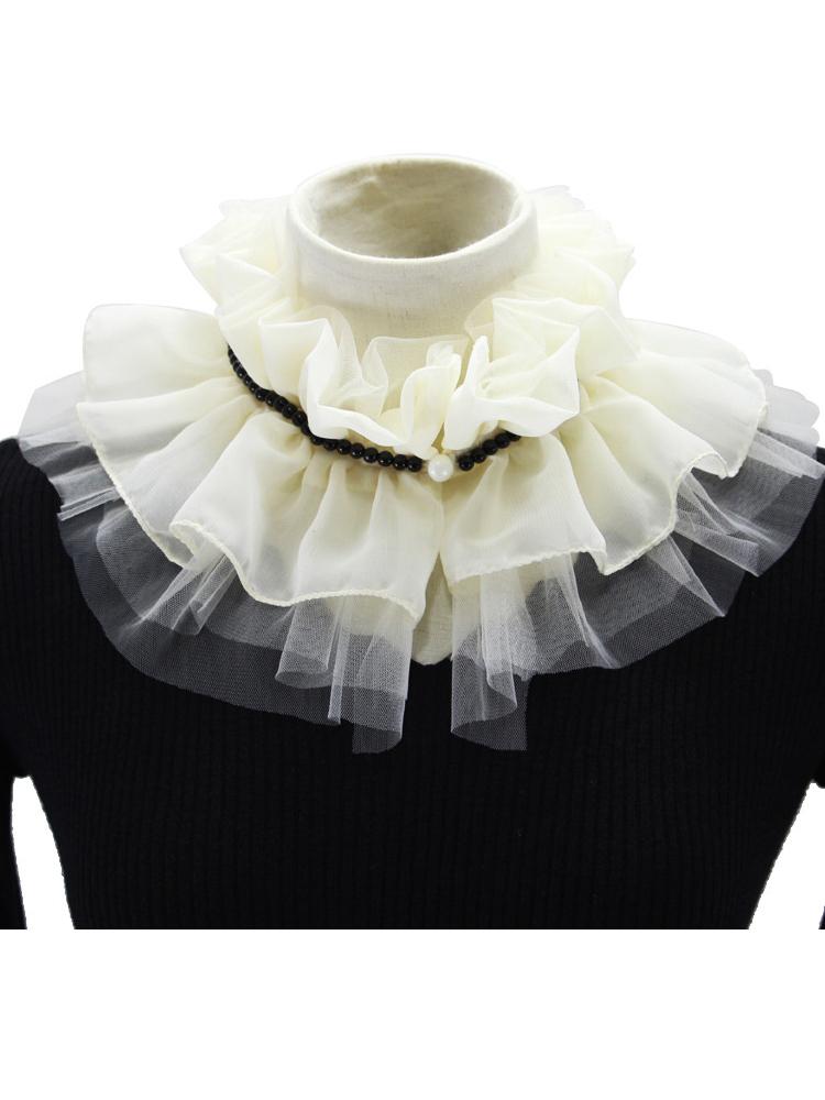 

Женская рубашка с оборками, воротник-стойка, шарф, ложный воротник, свитер, декоративный воротник, съемная кружевная блузка, кукольный воротник, шейный платок для женщин