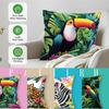 Tropical Jungle Animals Cushions Pillowcase Printed Polyester 45X45Cm Throw Pillow Cover Decorative Sofa Cushion Pillowslip