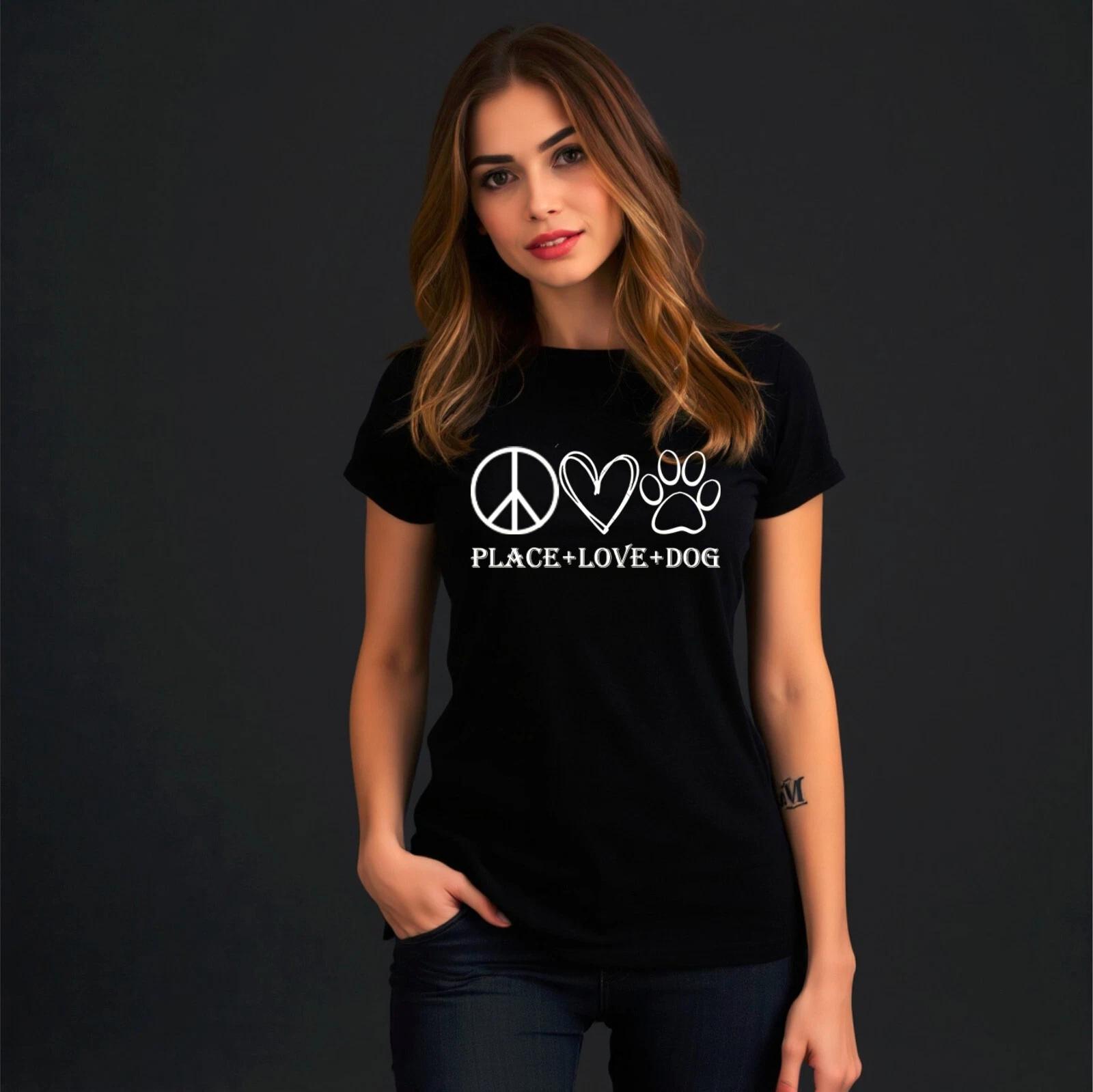 Футболка Place Love And Dog, Смешная для любителей собак, Лапа, Любителей питомцев, Детская, Унисекс, Топ 3XL