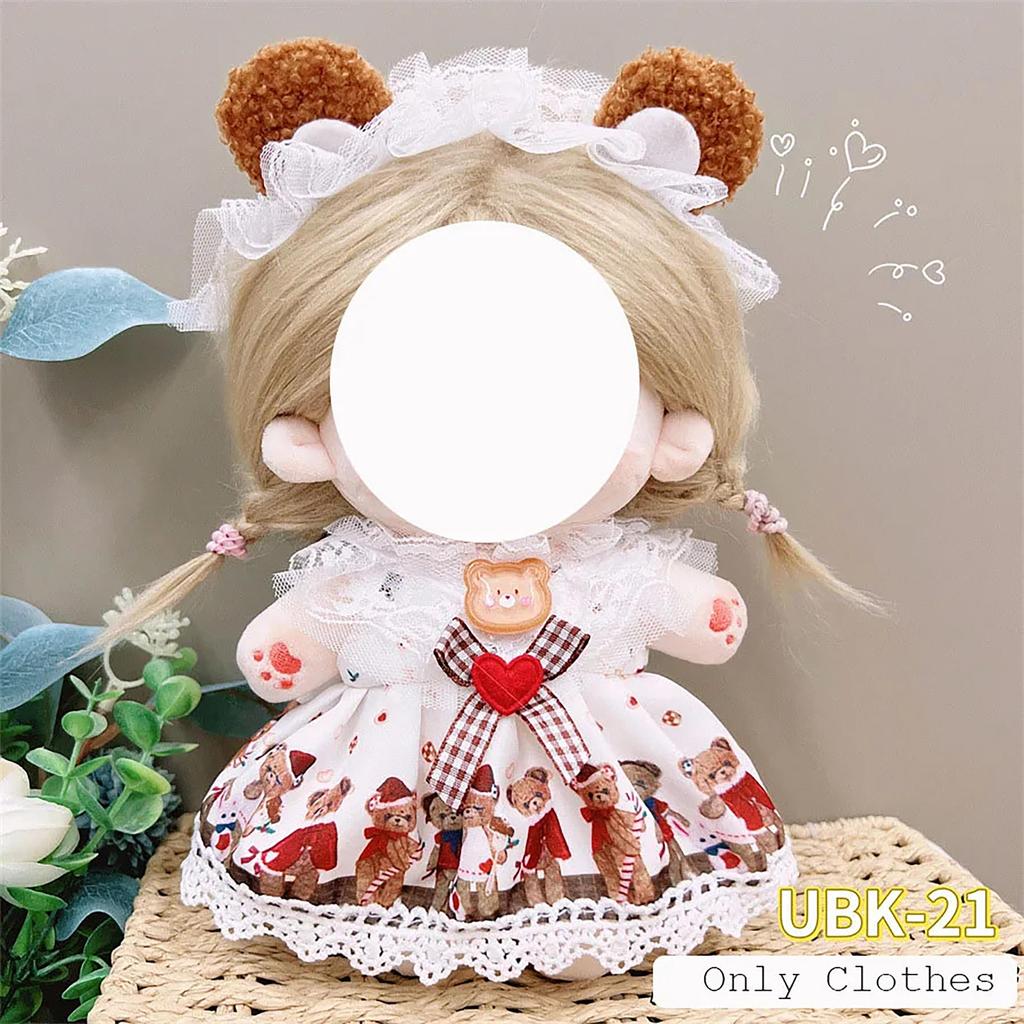 Cute Sweet 20cm Plush Cotton Doll Dress Doll Costume Change Clothes Kids Toys Soft Dolls Clothes Collection Gift