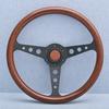 Universal Heritage Indy Wood Grain Steering Wheel 14inch Classic Racing Sports Car Steering Wheel