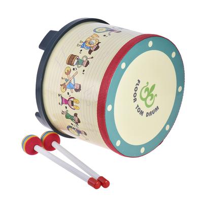 Tambor de piso de madera de 8 pulgadas para reuniones de clubes de carnaval con 2 mazos para niños