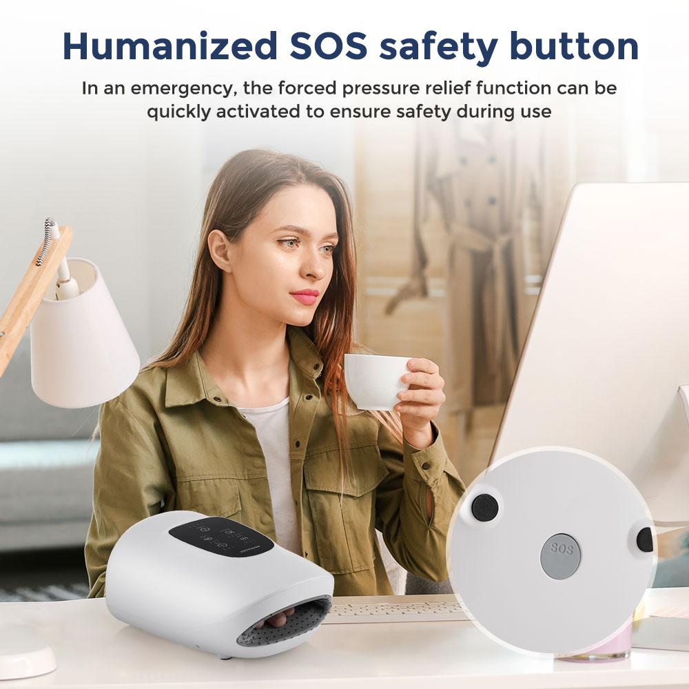 Electric Palm Massage Airbag Wrapping Pressing Hand Massager Deep Squeezing Kneading 3 Modes Hot Compress Hand Massage Divece