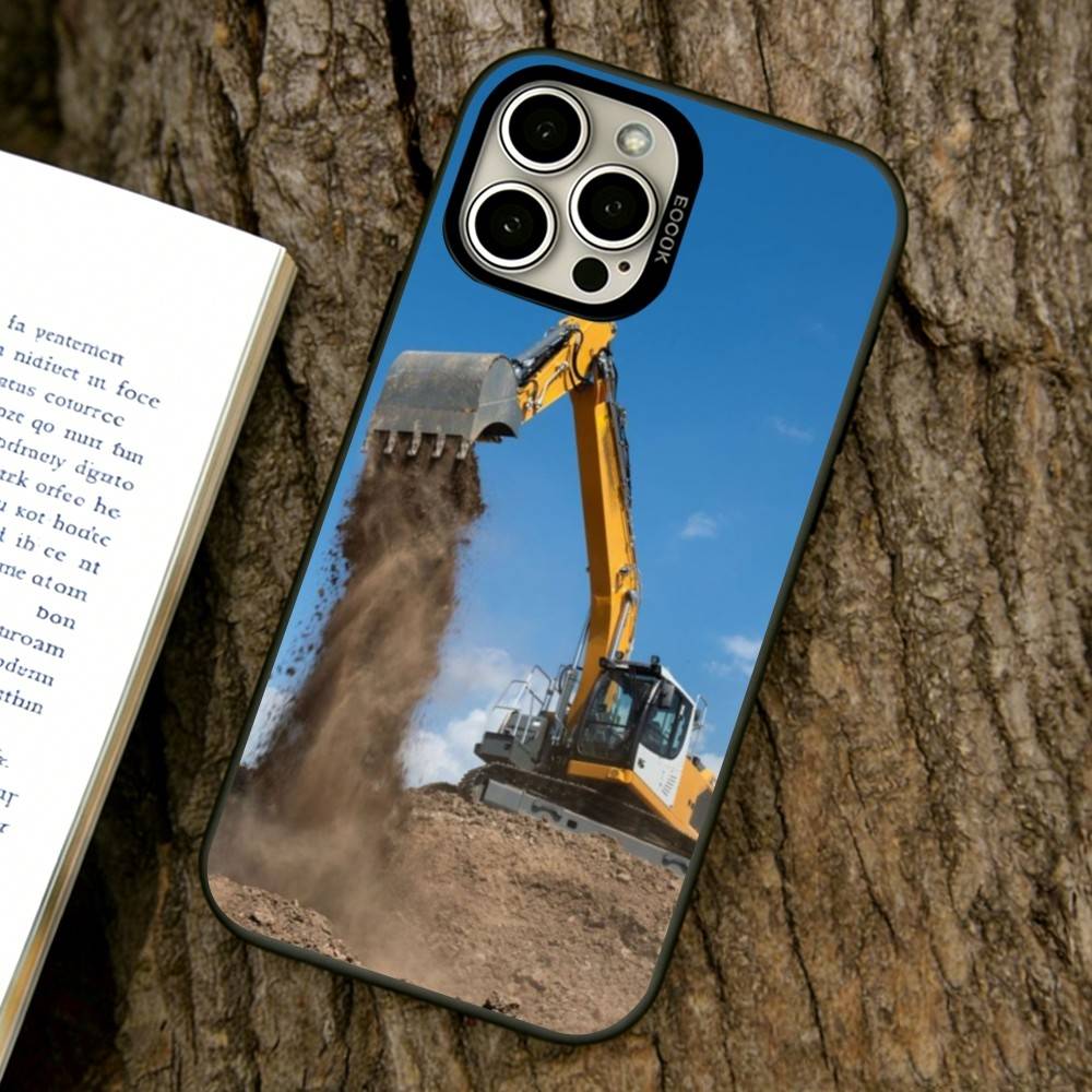 Excavator Phone Case For iPhone 17,16,15,14,13,12,11 Plus,Pro Max,XS,Colorful Silver Phone case Funda Cover iPhone16