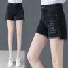 Ripped Denim Shorts Women Spring and Summer High Waist Stretch All-match Outer Wear Thin Wide-leg Pants