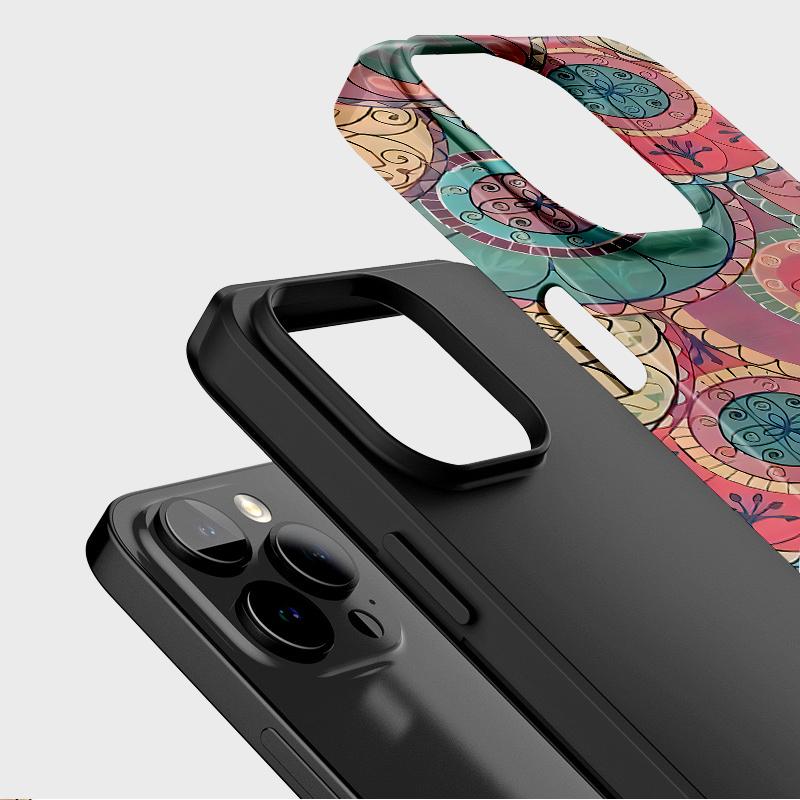 Custodia per Telefono Lucida Rivestita per Sublimazione Plastica Dura + Guscio Morbido in TPU Modello Full Protective Cover Posteriore per iPhone Samsung