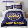 Boca Juniors Crest Custom Name Pattern Bedding Quilt Set Quilt Cover Pillowcase Home Birthday Gift(1 * duvet cover + 2 * pillowcase, without core)
