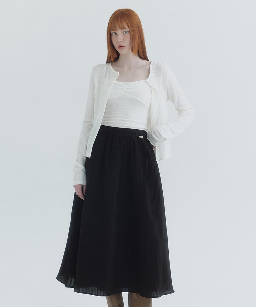 Micene Emmet Striped Pleated Skirt