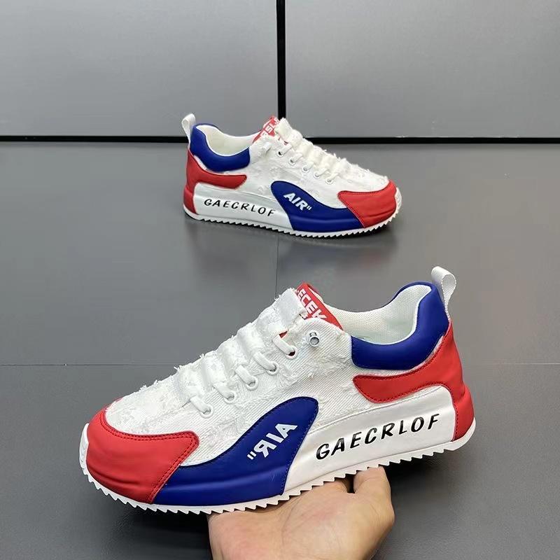 Fashion Chunky Sneaker Men Ripped Design Hollow Out Summer Breathable Board Shoes Fashion Casual Increased Internal Platform Shoes