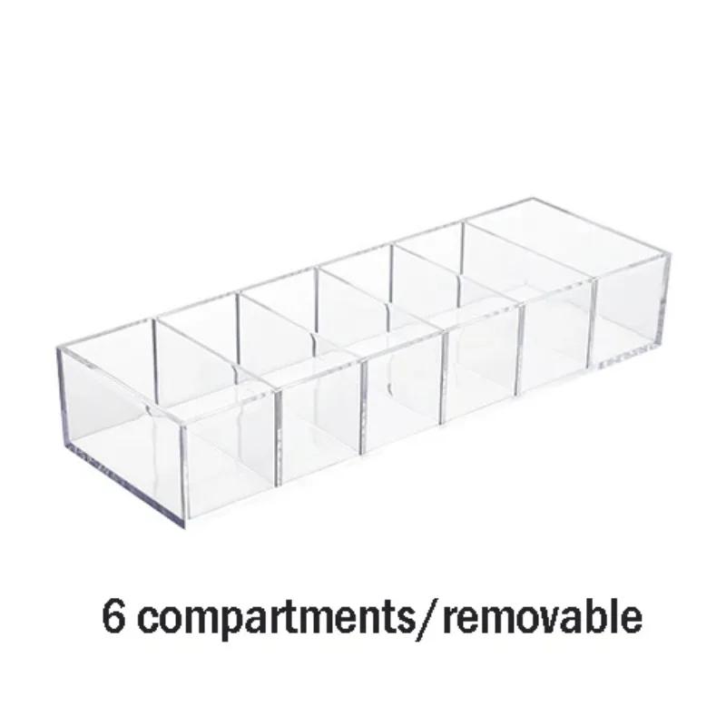 8 Grids Cosmetic Storage Box Transparent Powder Lipstick Display Holder Detachable Data Cable Organizer Home Storage Supplies