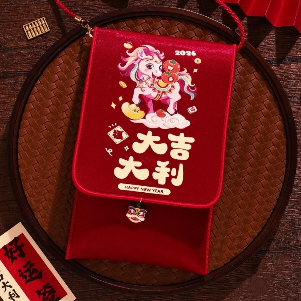 Traditional Good Lucky Money Bag Cartoon Pony Gift Envelopes Creative Red Pocket New Year Gift