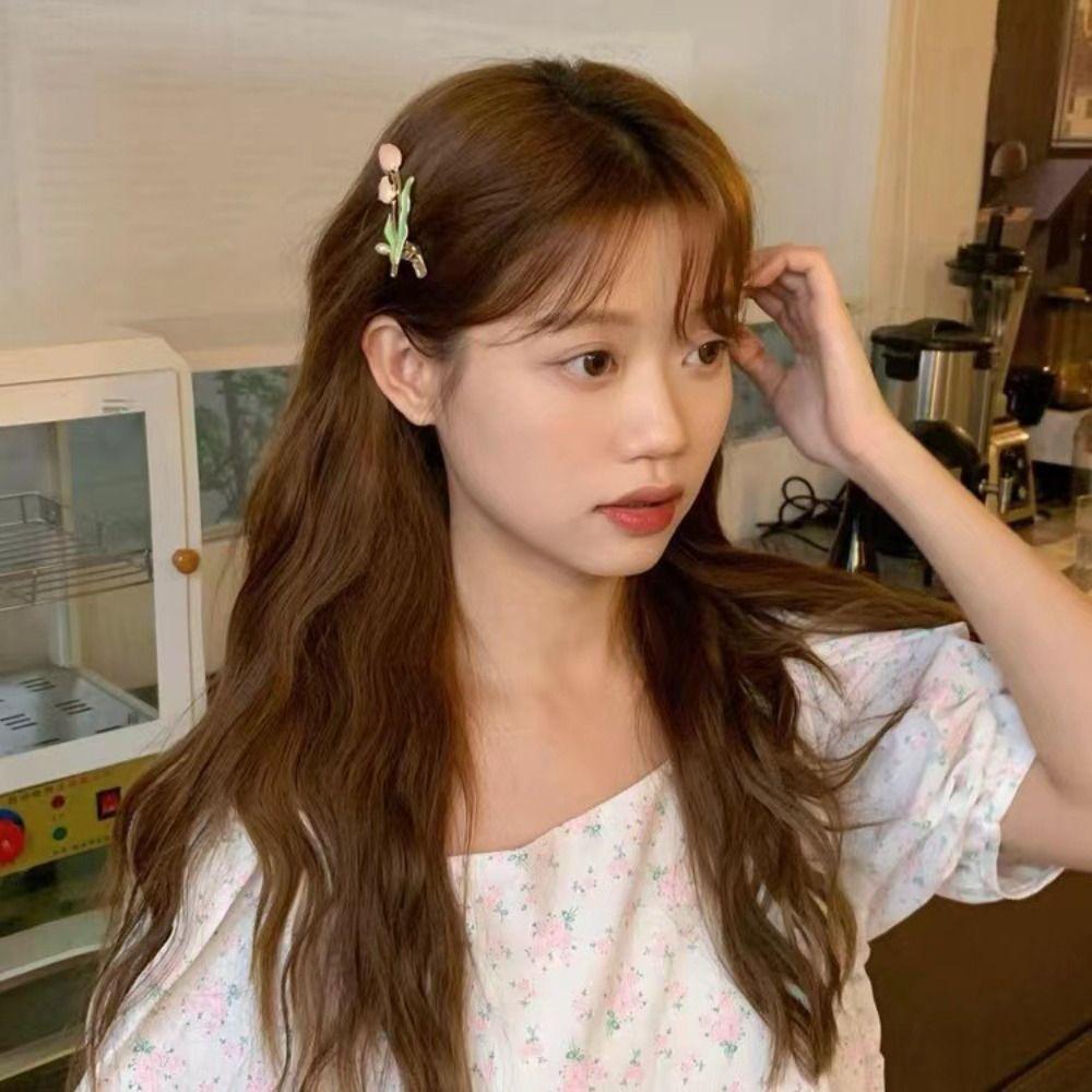 

Корейский стиль Цветочная шпилька для волос Зеленые жемчужные заколки Элегантные заколки для волос Convallaria для женщин Tulip&Pearl