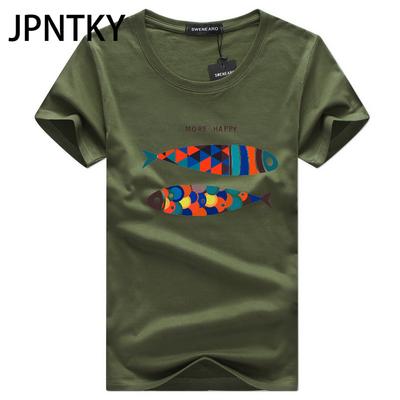 JPNTKY Baumwolle Kurzarm T-Shirt Herren Mode Locker Halbarm Hemd Bedrucktes Mitfühlendes Hemd