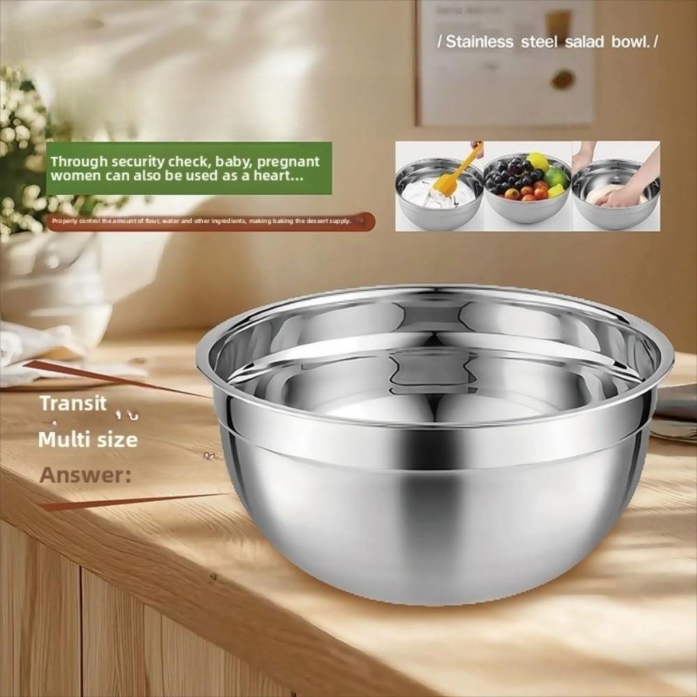 Gifts Stainless Steel Mixing Bowl Thickened Large Capacity Baking Fruit Salad Bowls Cold Vegetable Bowl Food Mixing Container