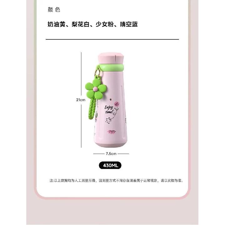 Creative Colored Insulated Flask Water Cup Children'S Fun 316 Stainless Steel Water Bottles Portable Flower Thermos Mug Cup